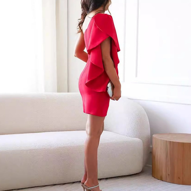 GISELDA | ROBE DE COCKTAIL À UNE ÉPAULE