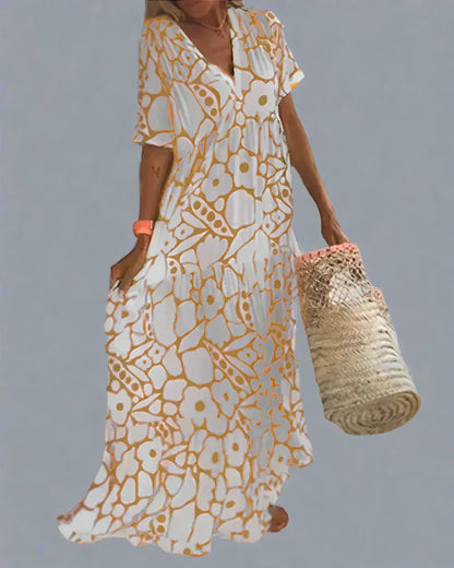 Hannelore | Robe d'Été avec Coupe Élégante et Motif Graphique