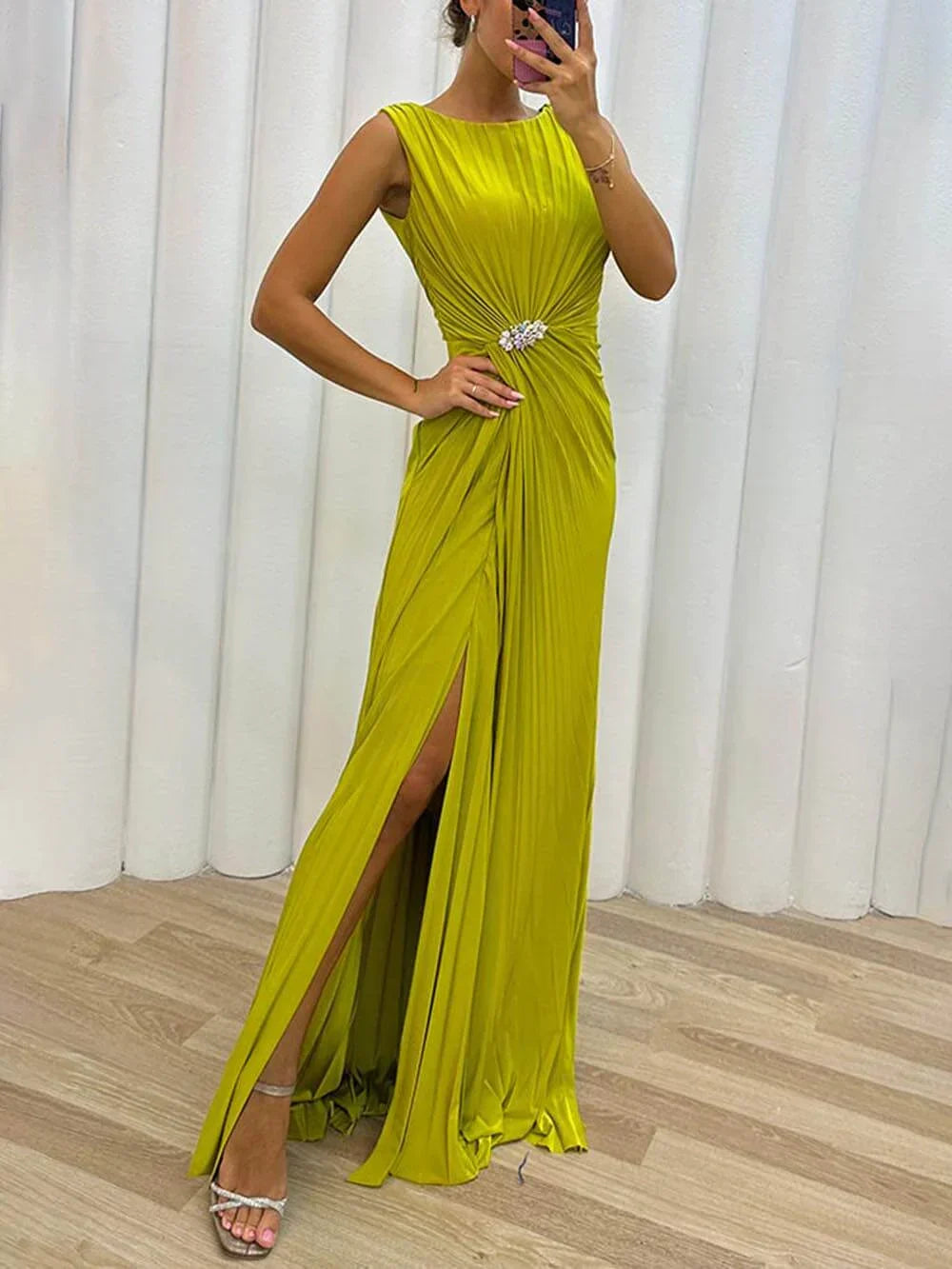 Davina - Robe de Soirée Maxi Plissée