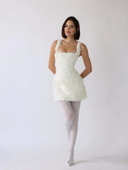Robe Mini Corset Étreinte de Fleur