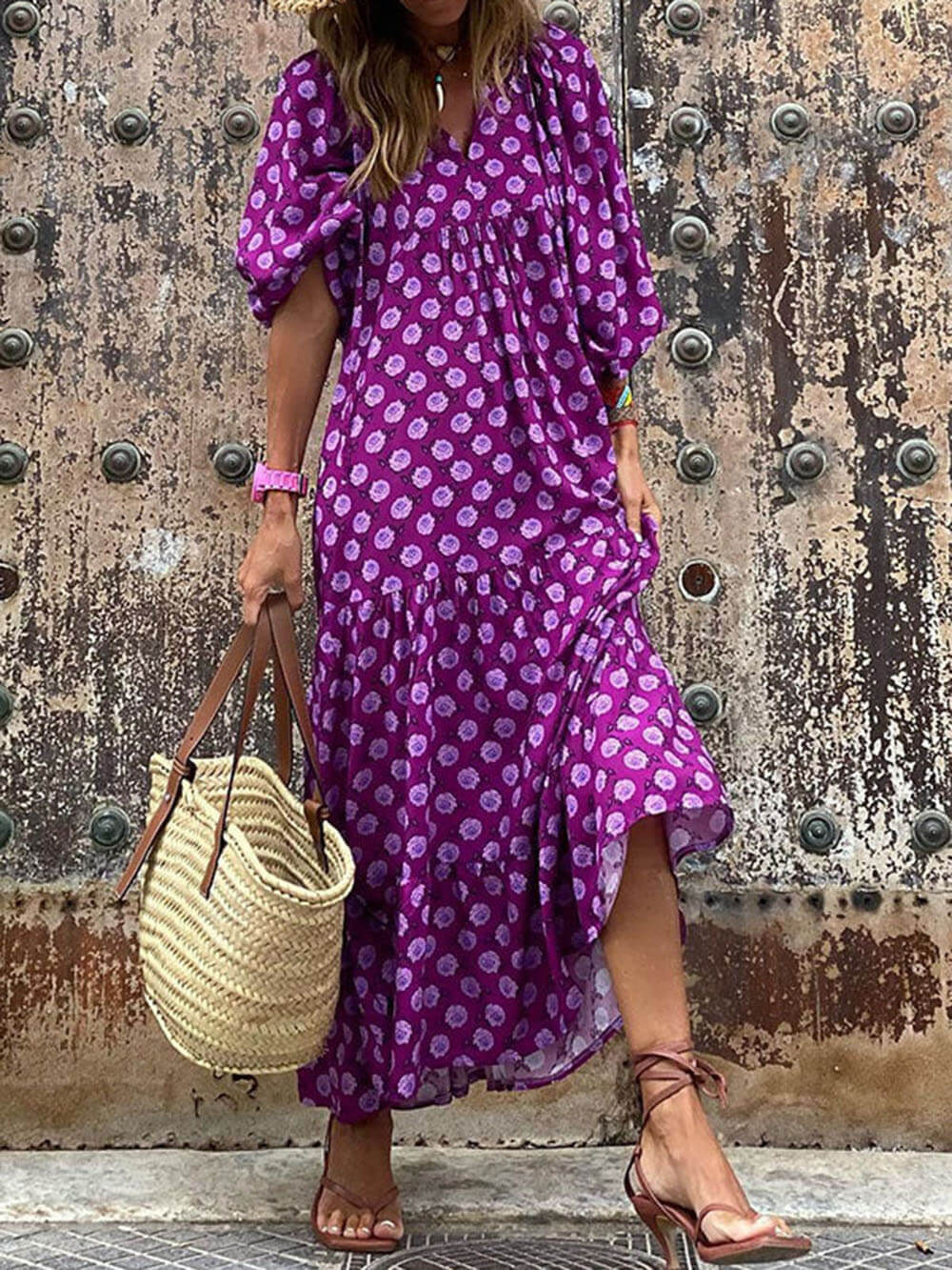 Robe Maxi Imprimée Bohémienne