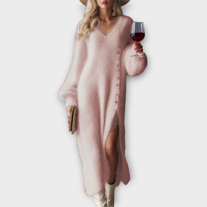 Robe Maxi Élégante en Maille Douce