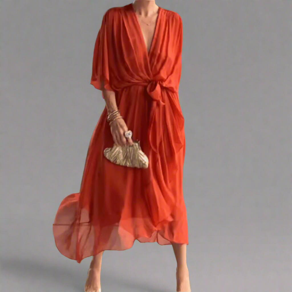 Dorselinde | Robe Maxi Élégante avec Décolleté Féminin