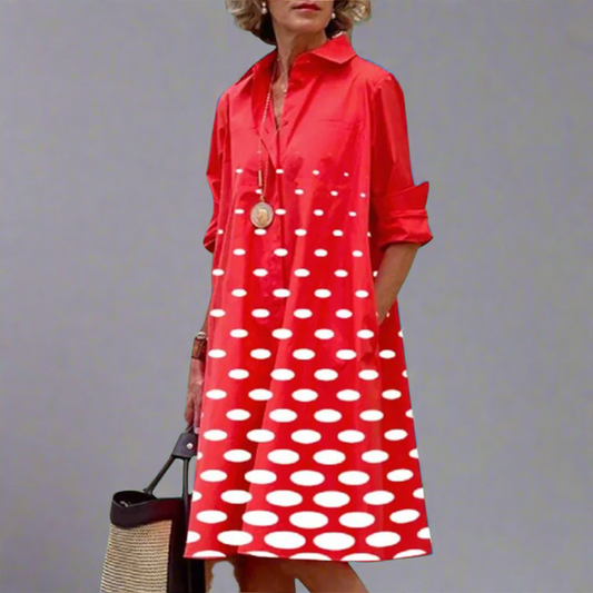 Zosia | Robe Rétro à Manches Longues avec Poches pour Femmes