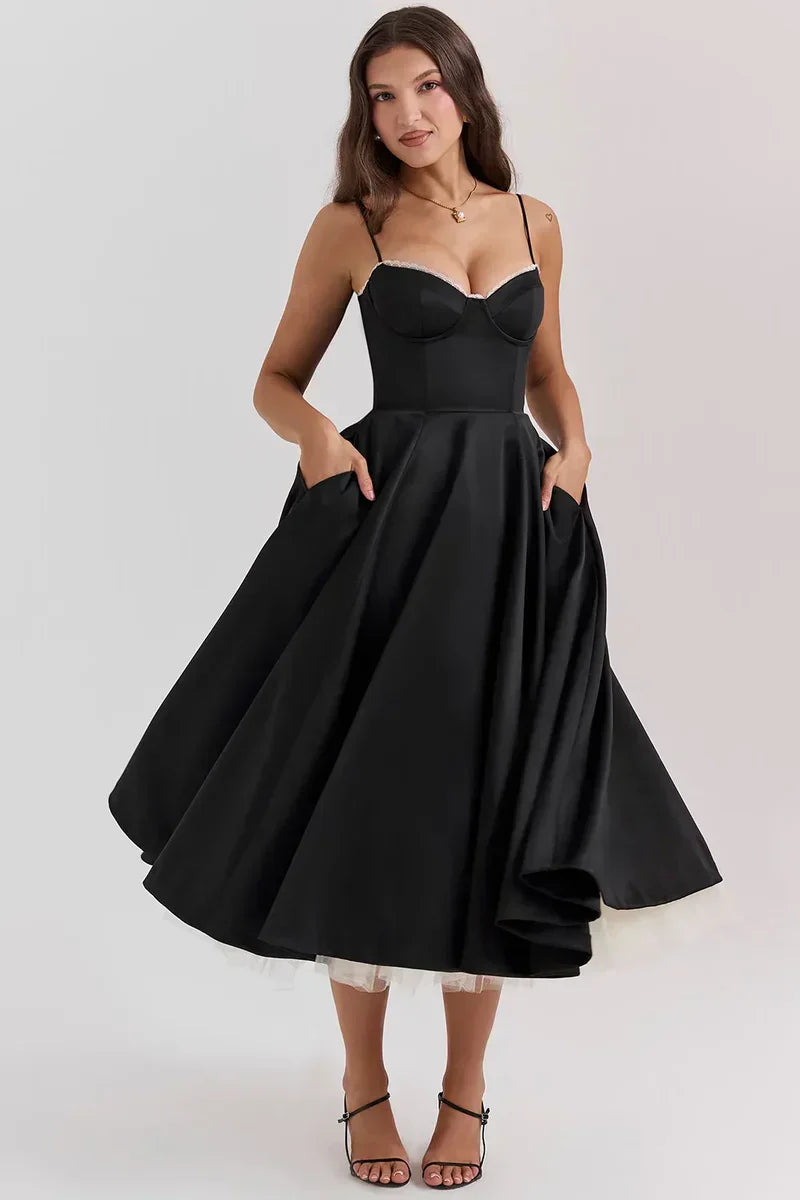 Minerva - Robe Princesse de Luxe à Bretelles Spaghetti
