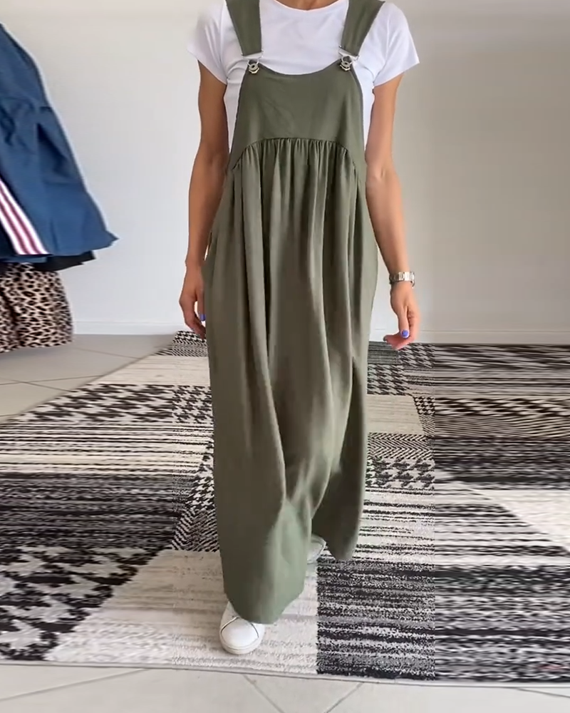 Grace™ - Robe Décontractée à Bretelles de Couleur Unie