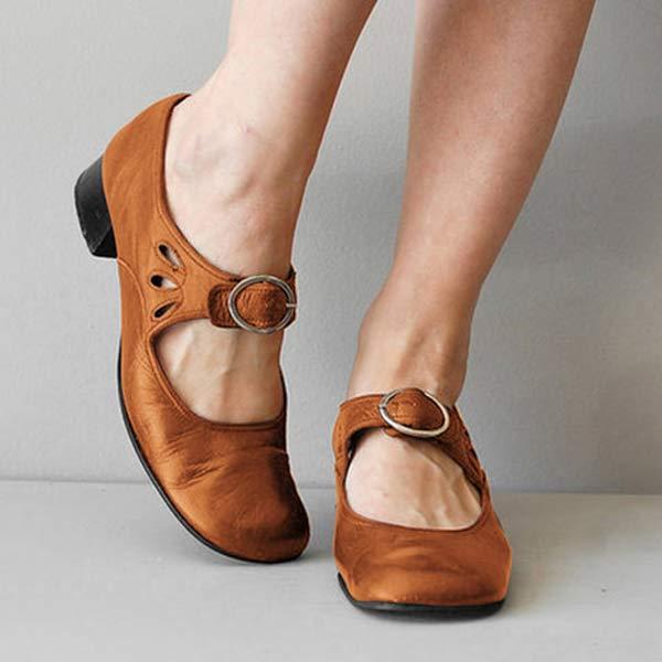 Beatrice – Sandales en cuir à talon compensé avec boucle ajustable orthopédique