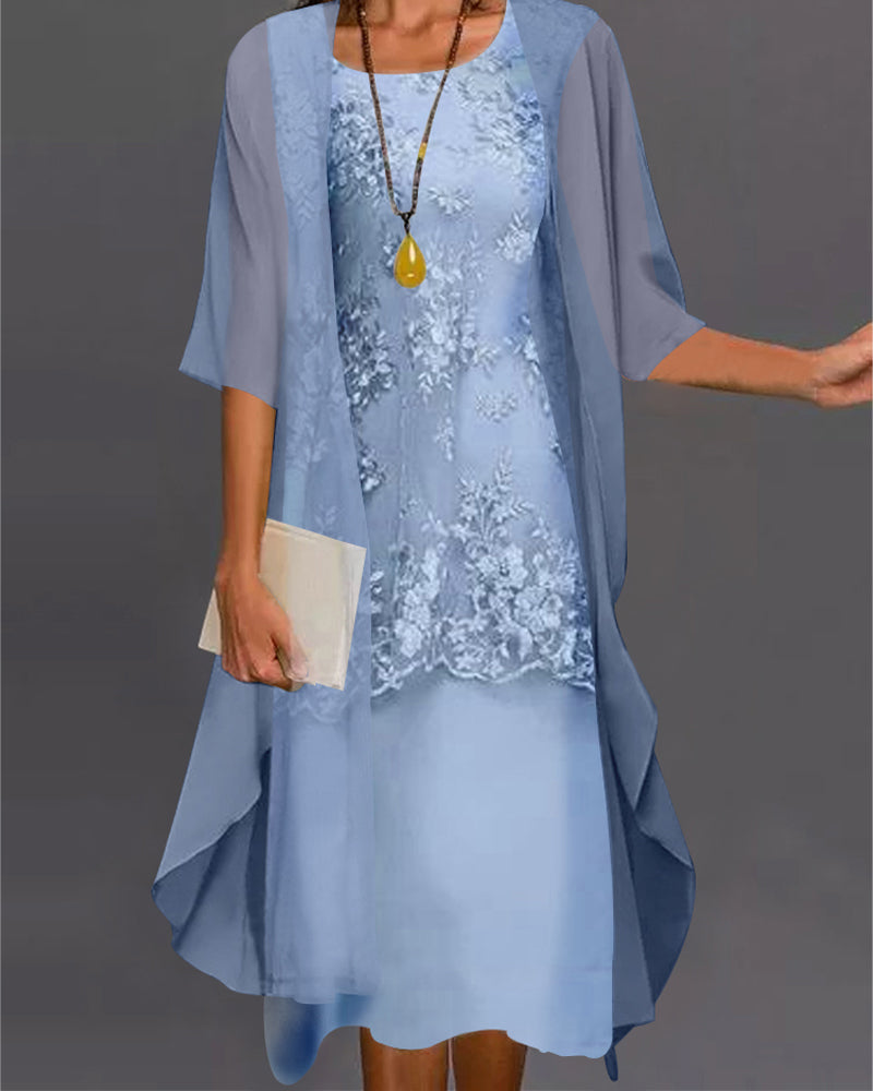 Emma - Élégant robe en georgette deux pièces