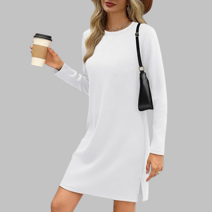 TATLO™ - Robe mini décontractée à manches longues et col rond
