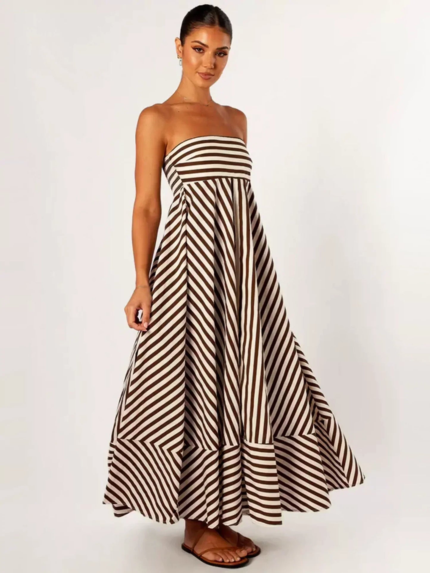 Damaris - Robe Maxi Froncée Confortable et Élégante