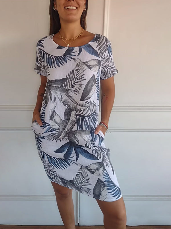 Madison | Robe Décontractée avec Feuilles Tropicales