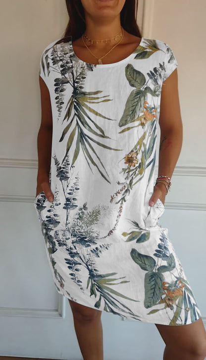 Madison | Robe Décontractée avec Feuilles Tropicales