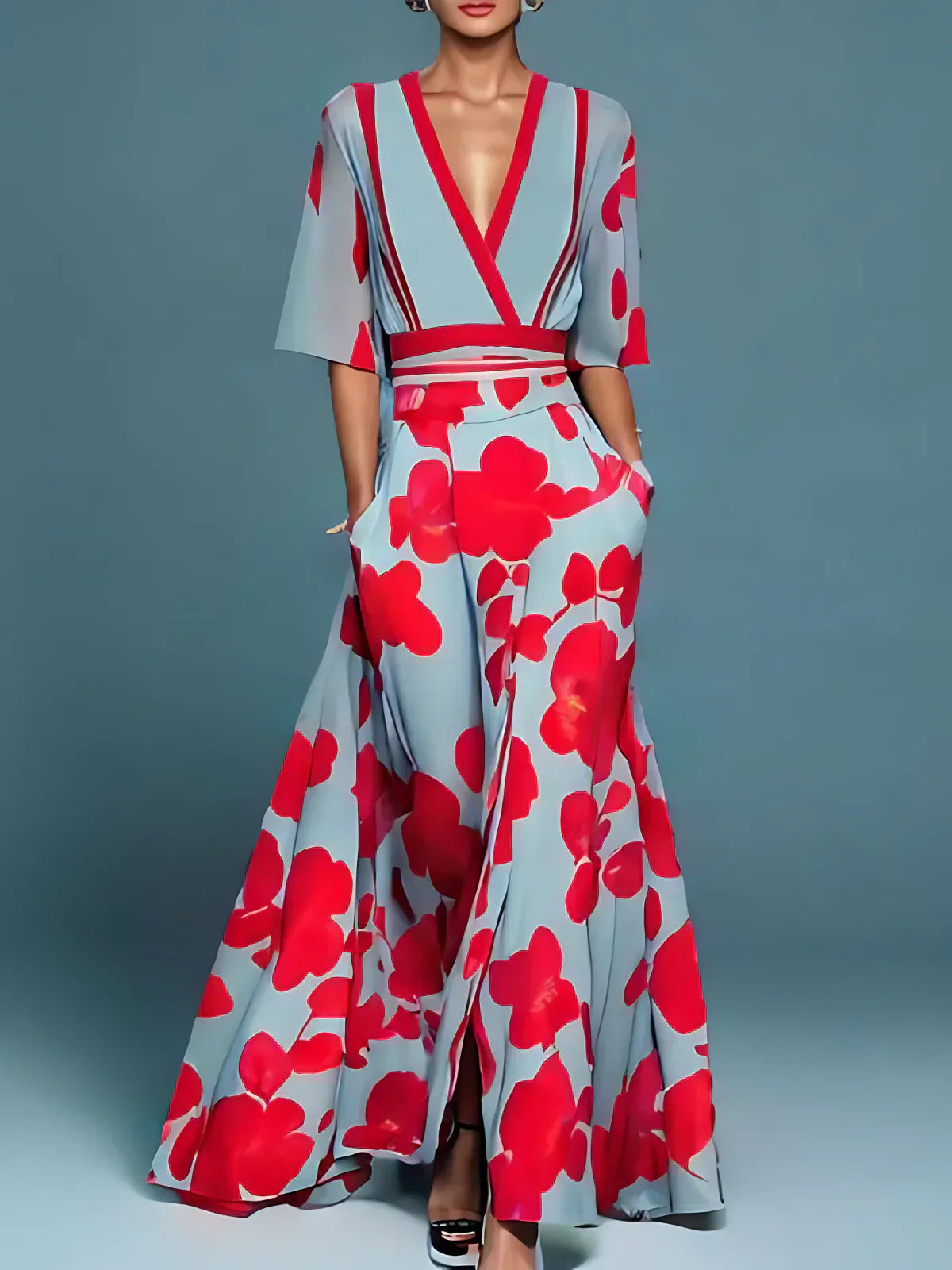 Joanna | Robe Élégante Enveloppante en Pétales