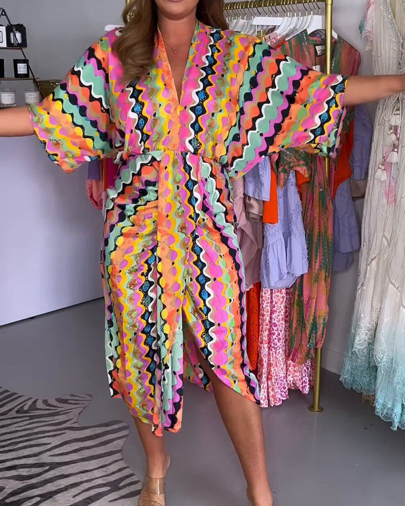 Amaris - Robe Midi avec Décolleté en V