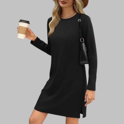 TATLO™ - Robe mini décontractée à manches longues et col rond