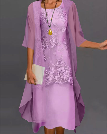 Chona - Robe en Georgette Élégante à Deux Pièces