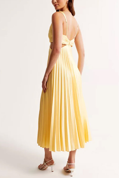 EVA™ | Robe Maxi Sans Manches avec Taille Haute et Plis