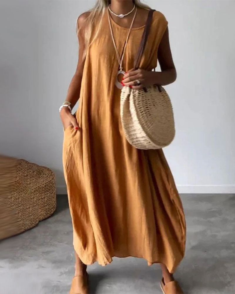 BLOME - Robe midi boho sans manches