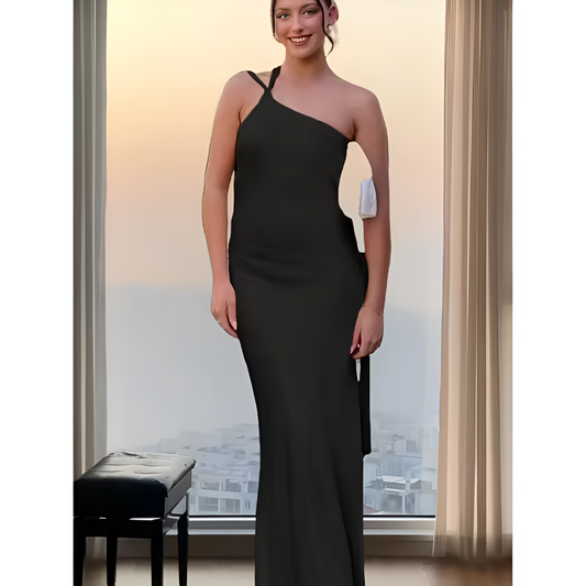Robe Sans Manches pour Filles avec Dos Découvert et Col Diagonal