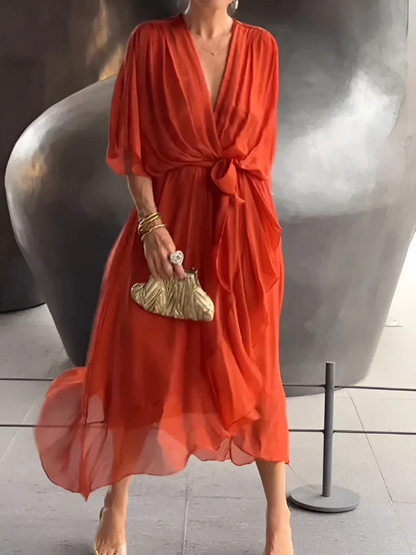 Seraphina - Robe midi croisée intemporelle