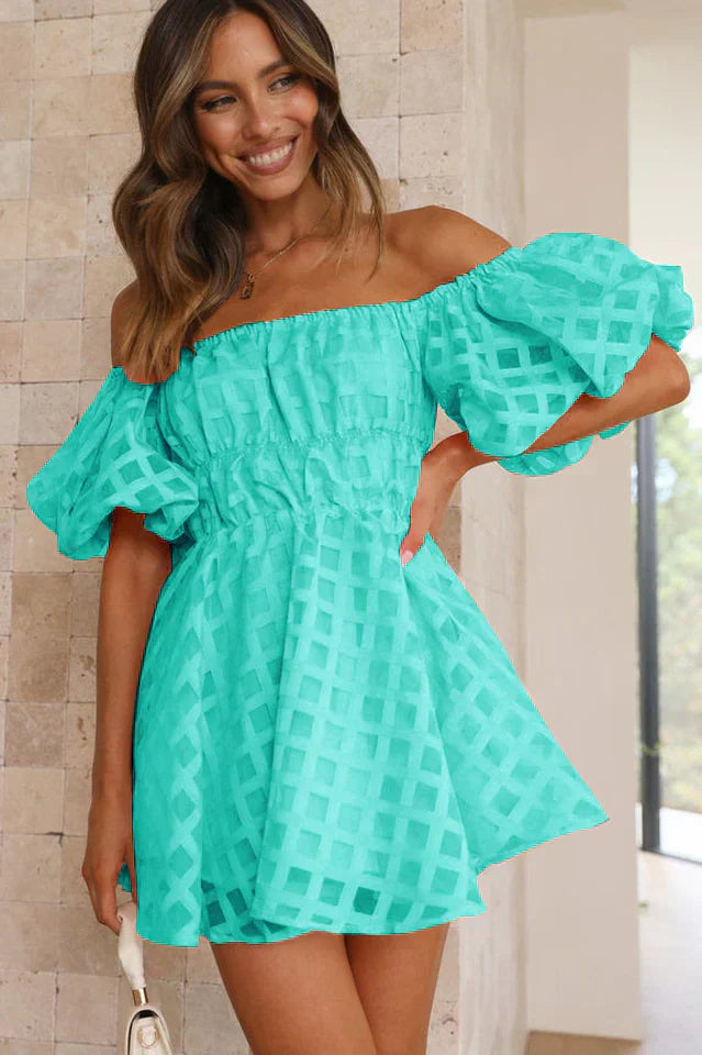 Evie - Robe Mini avec Manches Bouffantes