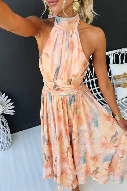 Halter™ - Robe Maxi à Imprimé Aquarelle