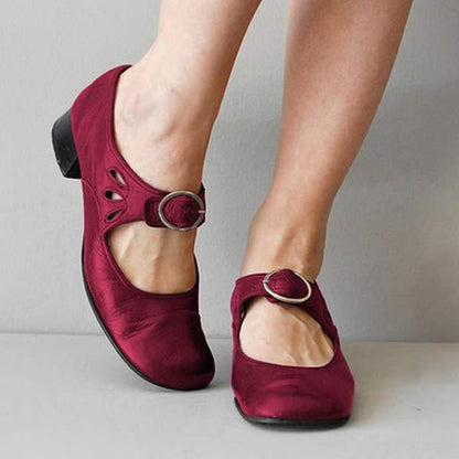 Beatrice - Sandales en Cuir à Talon et Boucle Ajustable Orthopédique