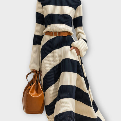 Robe Maxi Rayée en Tricot