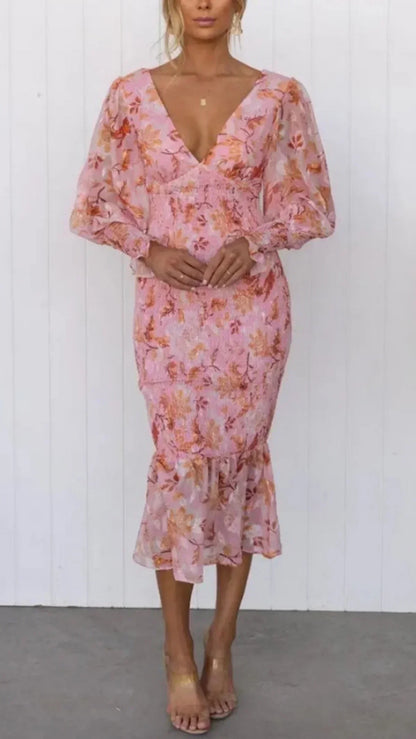 Miley - Robe Midi à Imprimé Floral