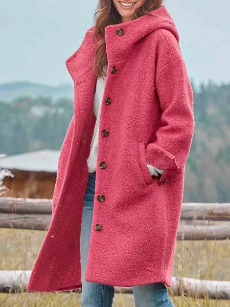 Jacinthe - Manteau Élégant à Manches Longues avec Boutons