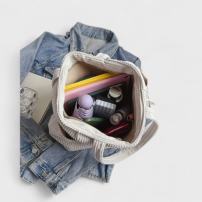 Tilda – Sac tote côtelé avec cordon