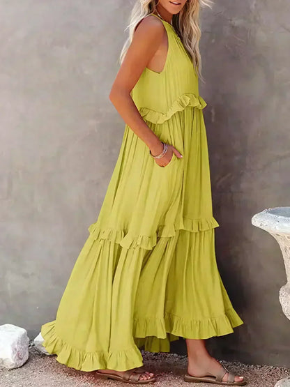 Landry - Robe sans manches avec volants chics