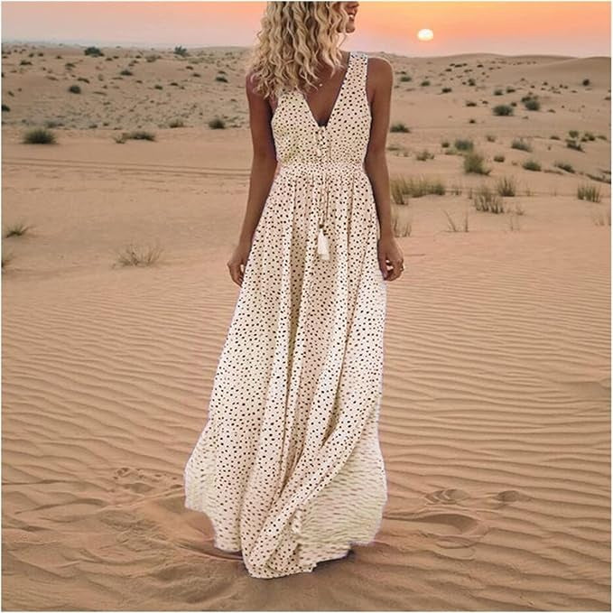 Ismena - Robe Maxi Boho à Pois