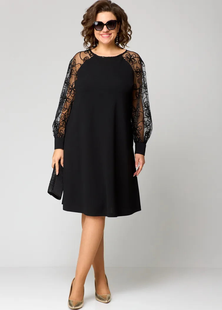 Elara - Robe à Manches en Dentelle
