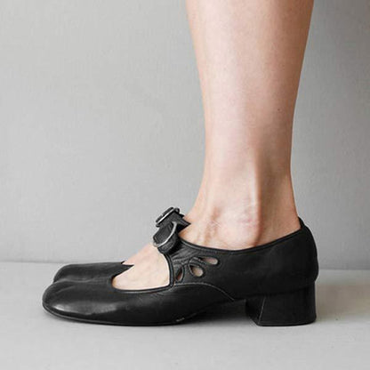 Beatrice – Sandales en cuir à talon compensé avec boucle ajustable orthopédique