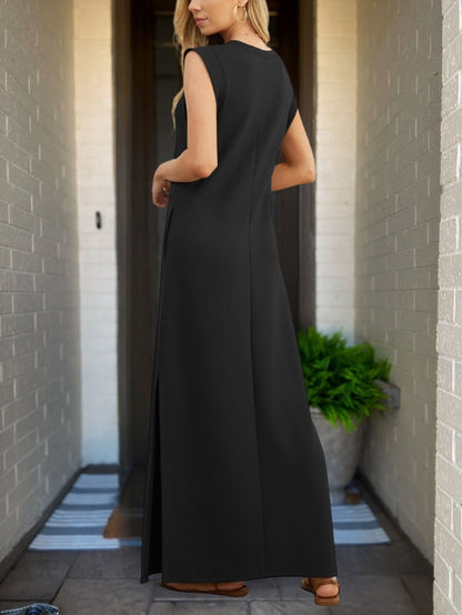 Riley™ - Robe en Lin Élégante avec Détails Faits Main