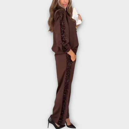 Ensemble Lounge avec Bords en Sequins