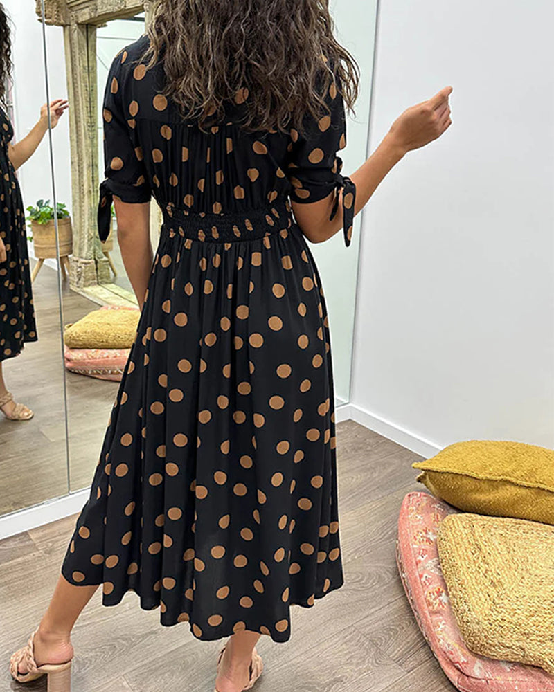 Maria | Robe à Pois avec Boutons
