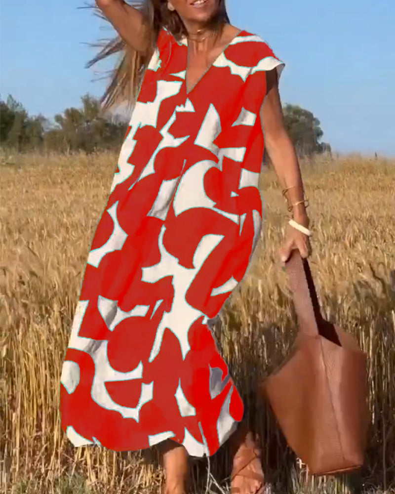 Lauren | Robe A-Line Sans Manches Abstraite