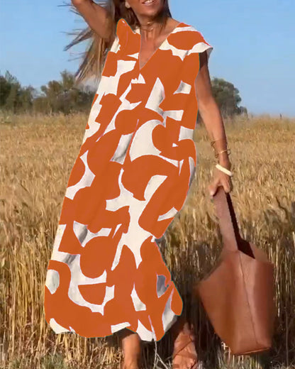 Sarinya - Robe Imprimée Avec Décolleté en V