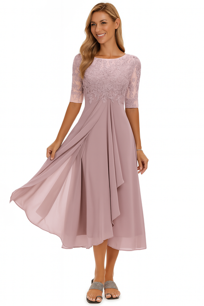 Ximena - Élégant Robe en Dentelle pour Femme au Genou