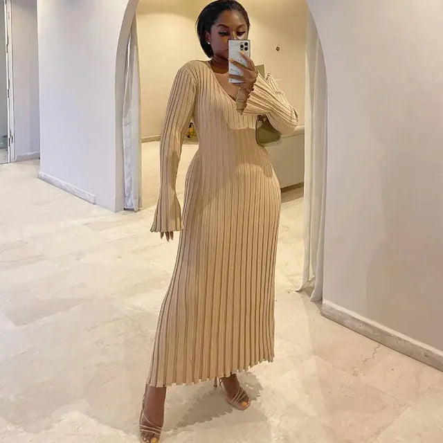 Maxi - Robe Maxi Longue en Tricot