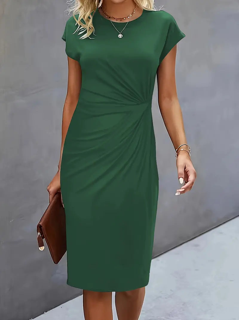 Reilly - Robe midi pour femmes avec détail de nœud à l'avant