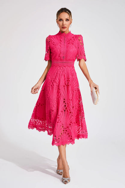 Pierre - Robe Midi en Dentelle et Raffinement