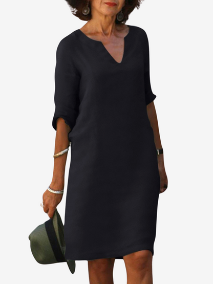 Silvia™ - Robe intemporelle avec décolleté en V qui couvre le ventre