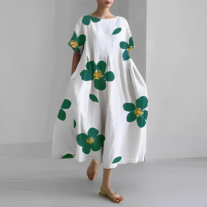 Daisy - Robe Maxi Ample à Grande Vague Rétro