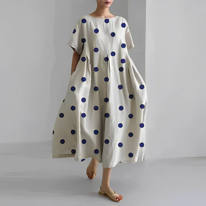 Daisy - Robe Maxi Ample à Grande Vague Rétro
