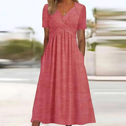 Elisa | Robe Midi Élégante avec Contrôle du Ventre Flatteur