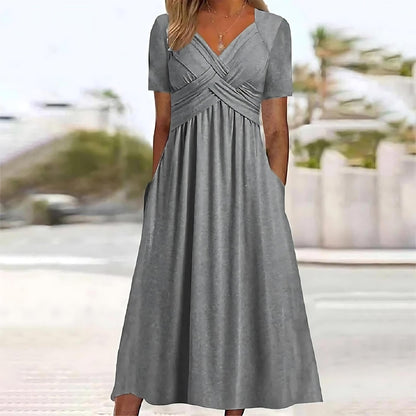 Elisa | Robe Midi Élégante avec Contrôle du Ventre Flatteur
