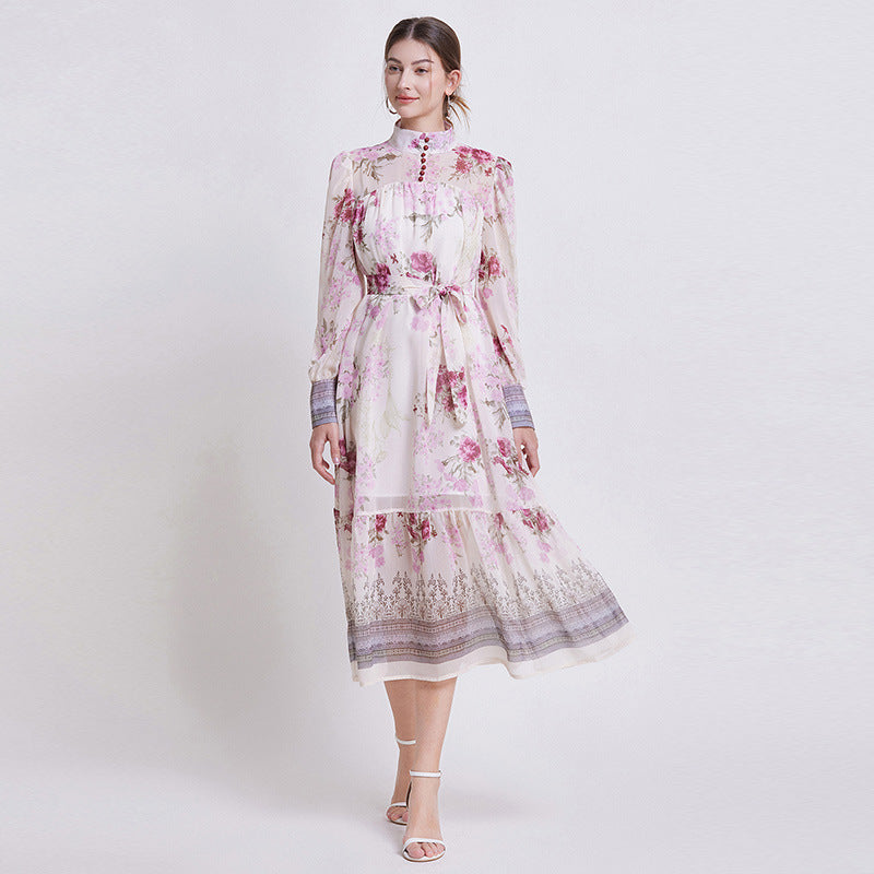 Sarah | Robe en Chiffon Floral Élégante